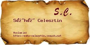 Sáhó Celesztin névjegykártya
